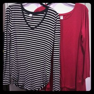 (2) Long Sleeve Old Navy Tunic Style Shirts